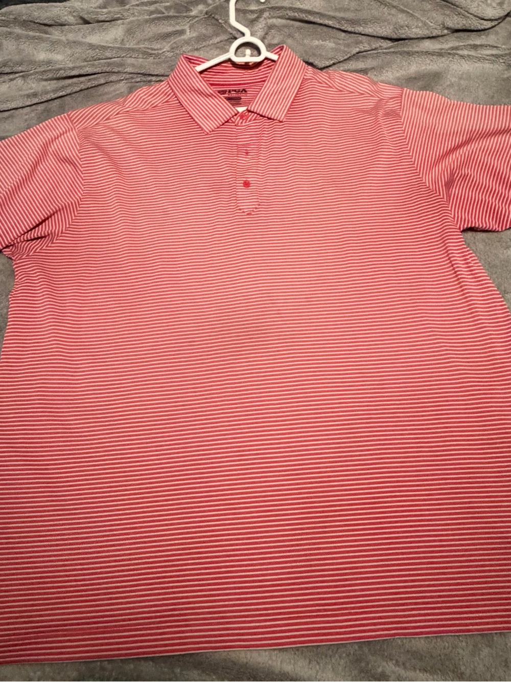 PGA TOUR Red & White Striped Men's Polo
